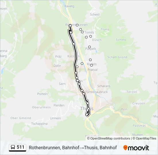 511 Bus Line Map