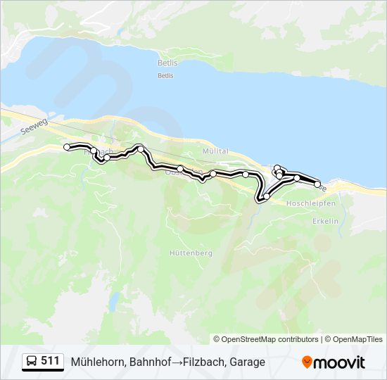 511 Bus Line Map