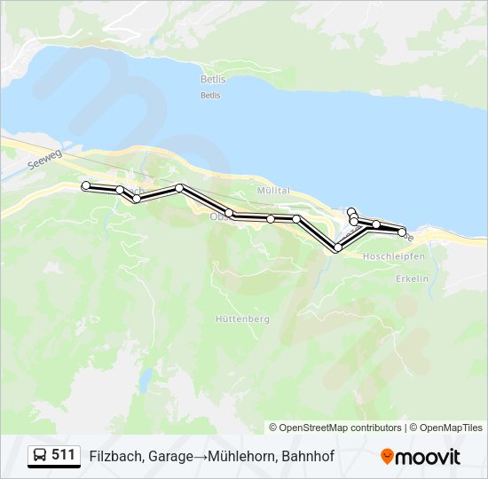 511 Bus Line Map
