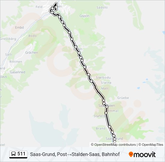 511 Bus Line Map