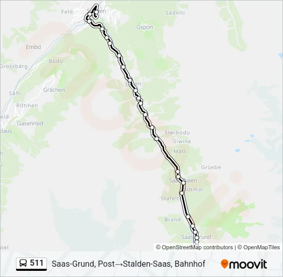 511 Bus Line Map