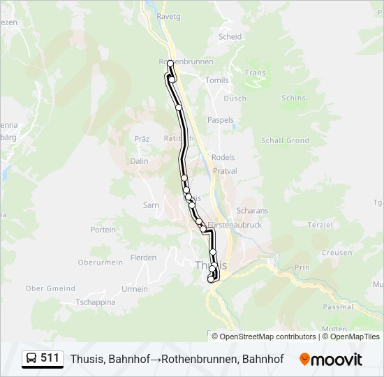 511 Bus Line Map