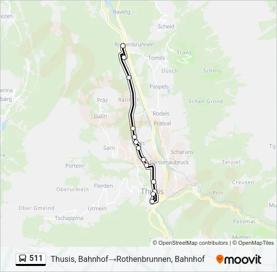 511 Bus Line Map