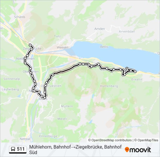 511 Bus Line Map