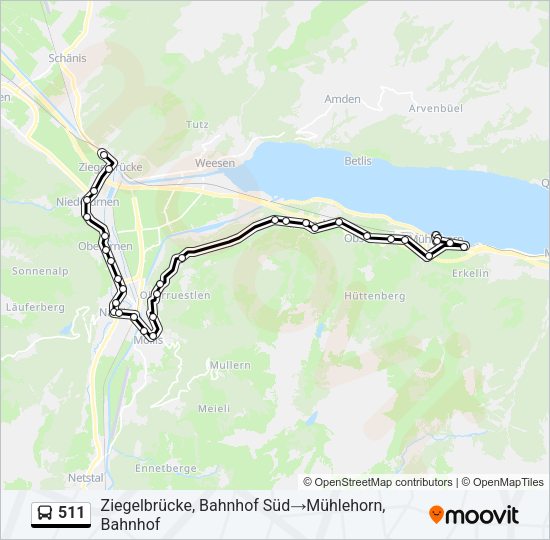 511 Bus Line Map
