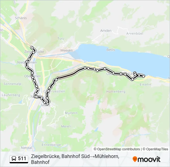 511 Bus Line Map
