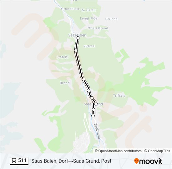 511 Bus Line Map