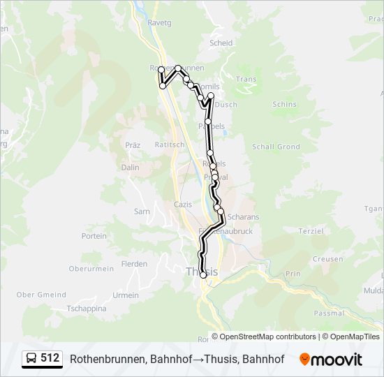 Buslinie 512 Karte