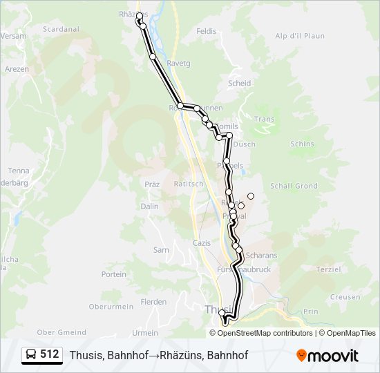 512 Bus Line Map