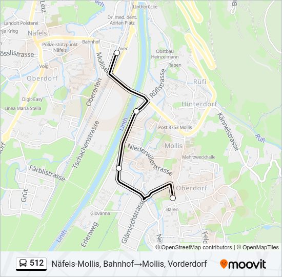512 Bus Line Map