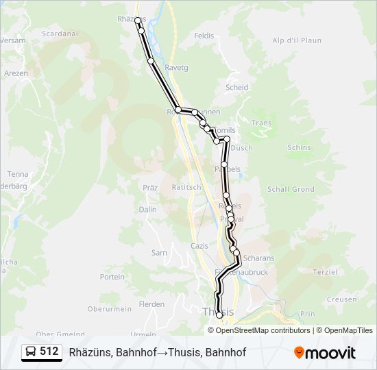 512 Bus Line Map