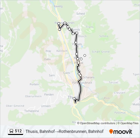 512 Bus Line Map