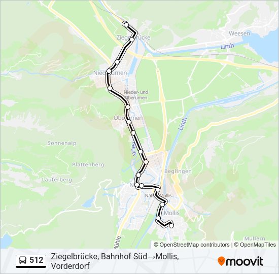 512 Bus Line Map