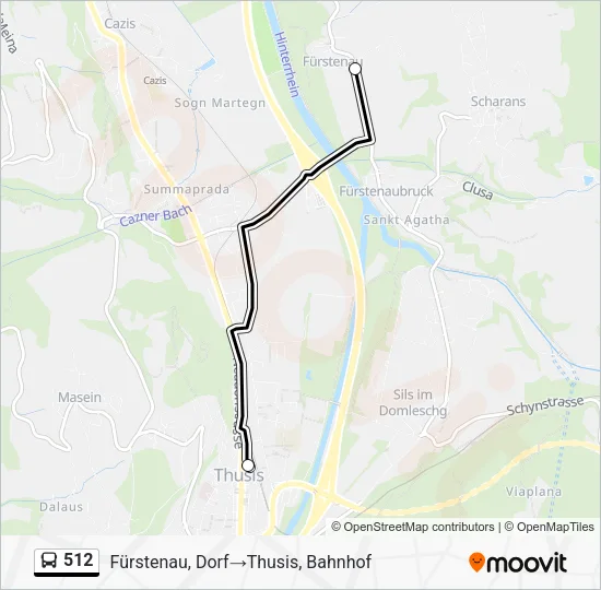 512 Bus Line Map