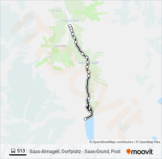 513 Route: Schedules, Stops & Maps - Saas-Grund, Post‎→Mattmark (Updated)