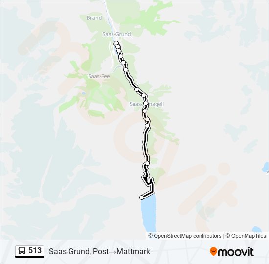 513 bus Line Map