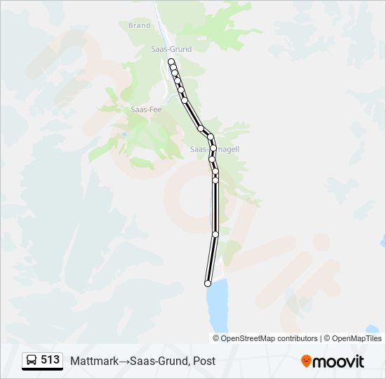 513 bus Line Map