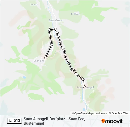 513 Bus Line Map