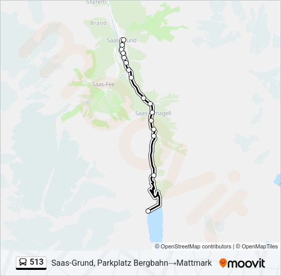513 Bus Line Map