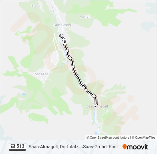 513 Bus Line Map