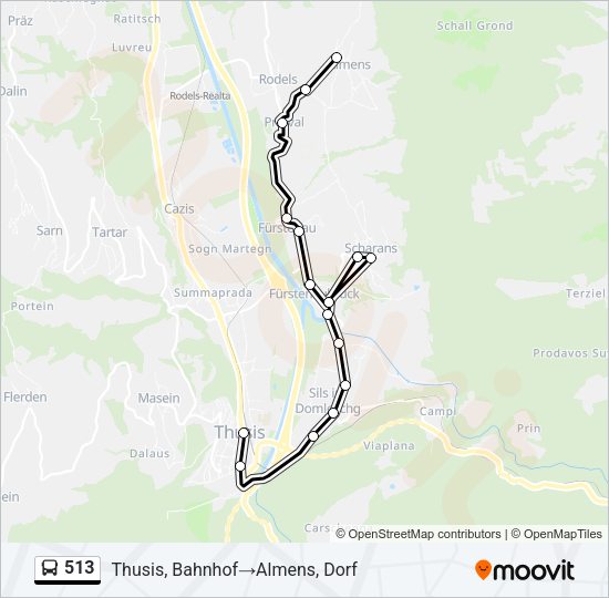 513 Bus Line Map