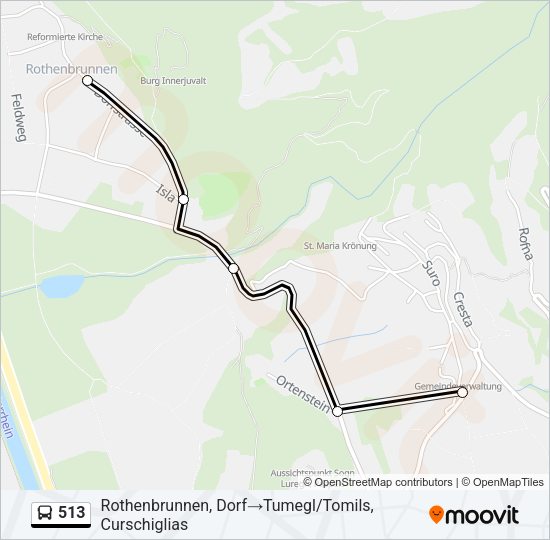 513 Bus Line Map