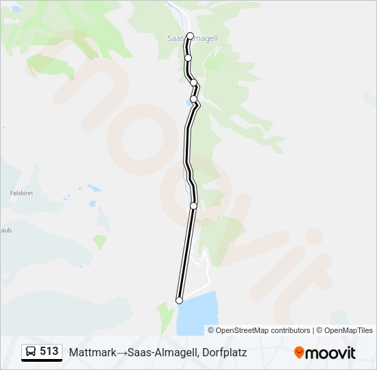 513 Bus Line Map