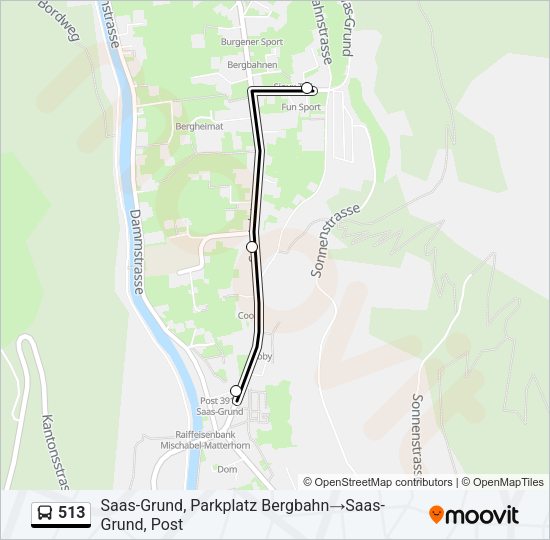 513 Bus Line Map