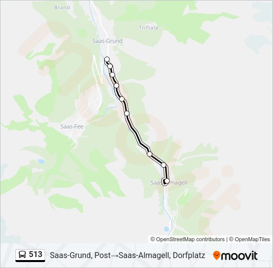 513 Bus Line Map