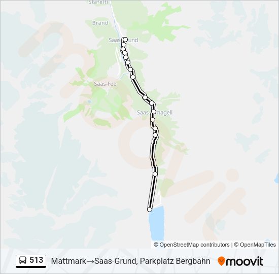 513 Bus Line Map