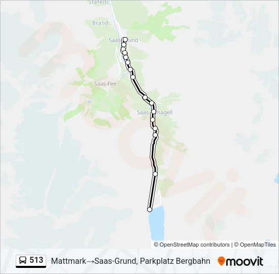 513 Bus Line Map
