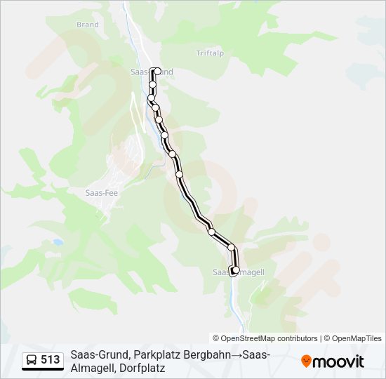 513 Bus Line Map