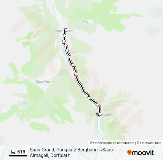 513 Bus Line Map