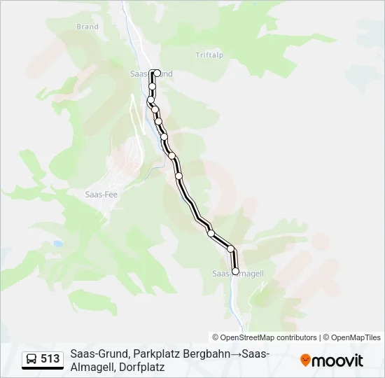 513 Bus Line Map