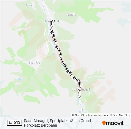 513 Bus Line Map