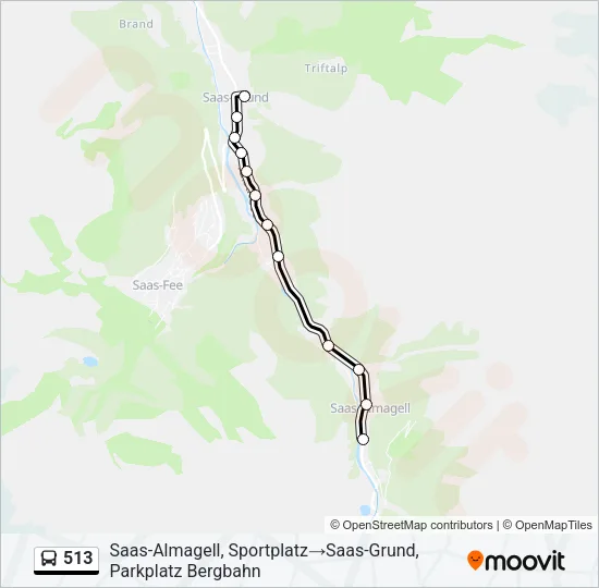 513 Bus Line Map