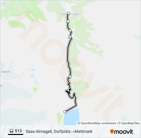 513 Bus Line Map