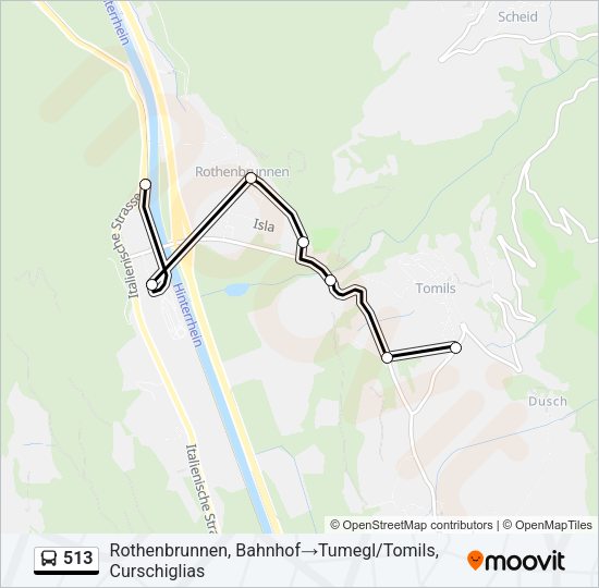 513 Bus Line Map