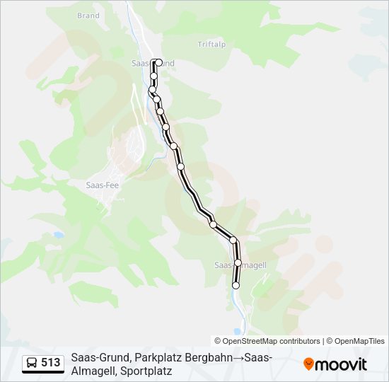 513 Bus Line Map