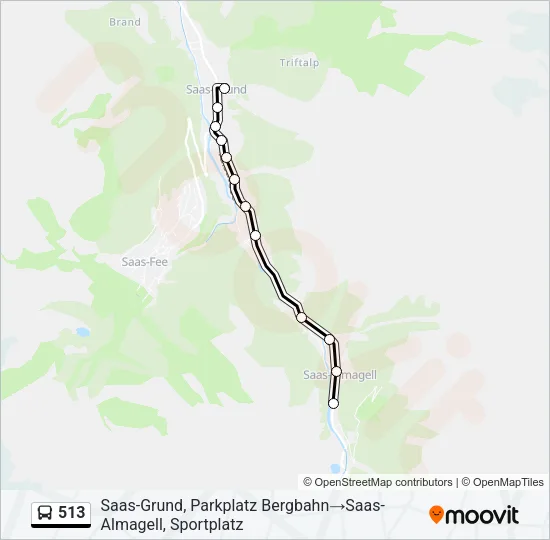 513 Bus Line Map