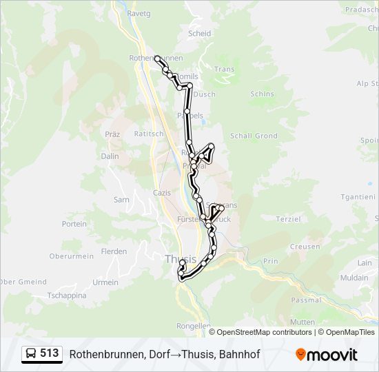 513 Bus Line Map