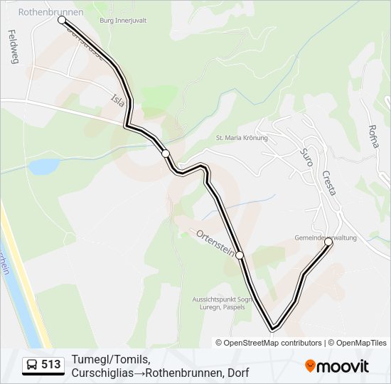 513 Bus Line Map