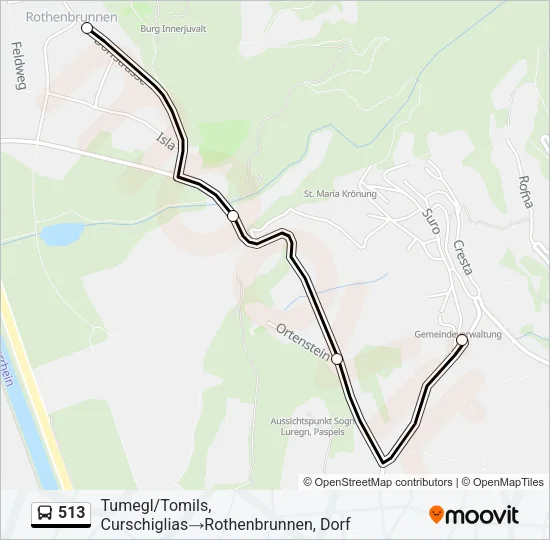 513 Bus Line Map