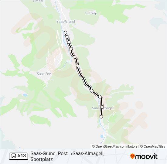513 Bus Line Map