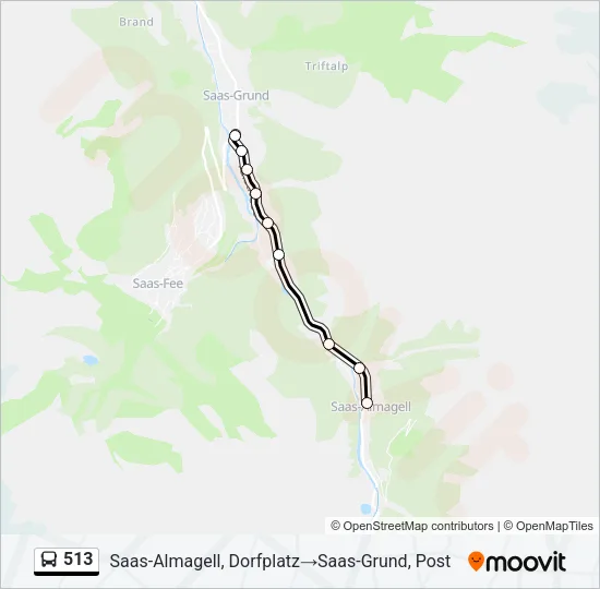 513 Bus Line Map