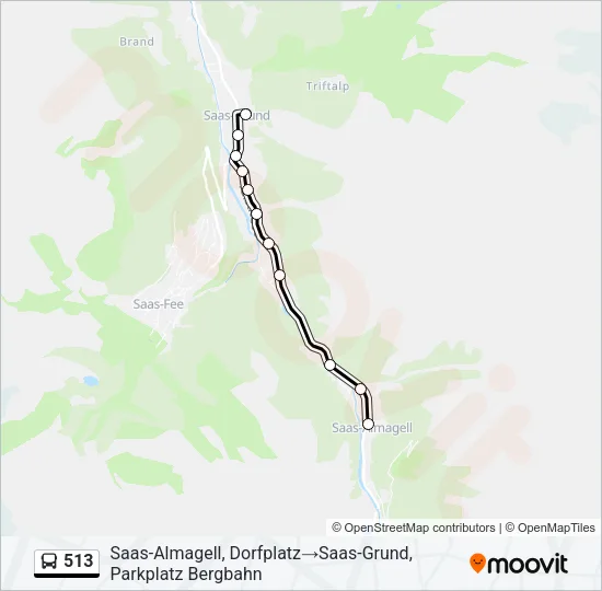 513 Bus Line Map