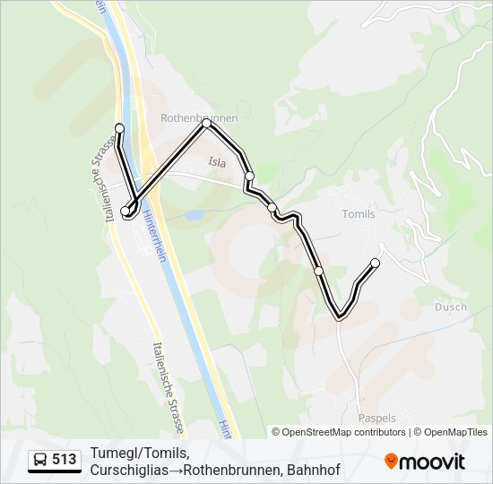 513 Bus Line Map