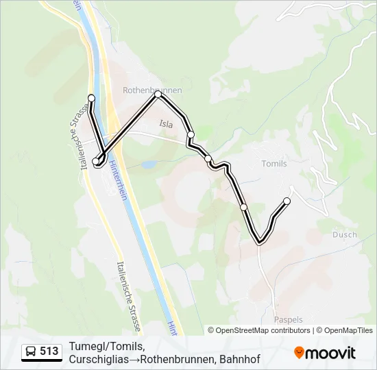 513 Bus Line Map