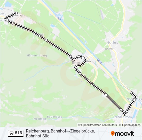 513 Bus Line Map