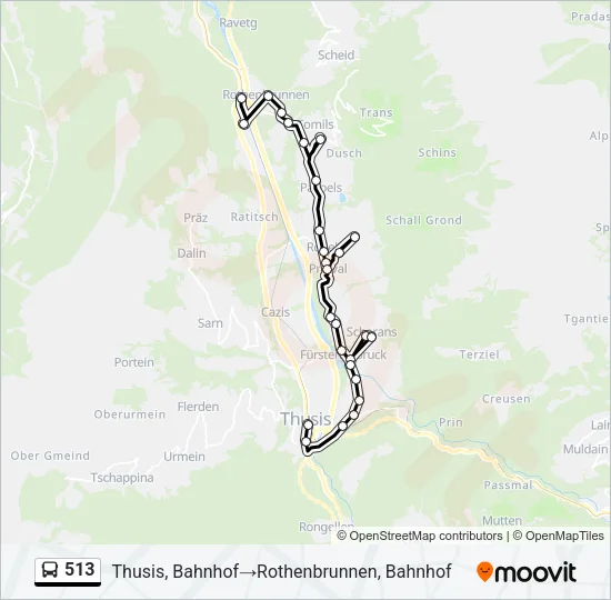 513 Bus Line Map